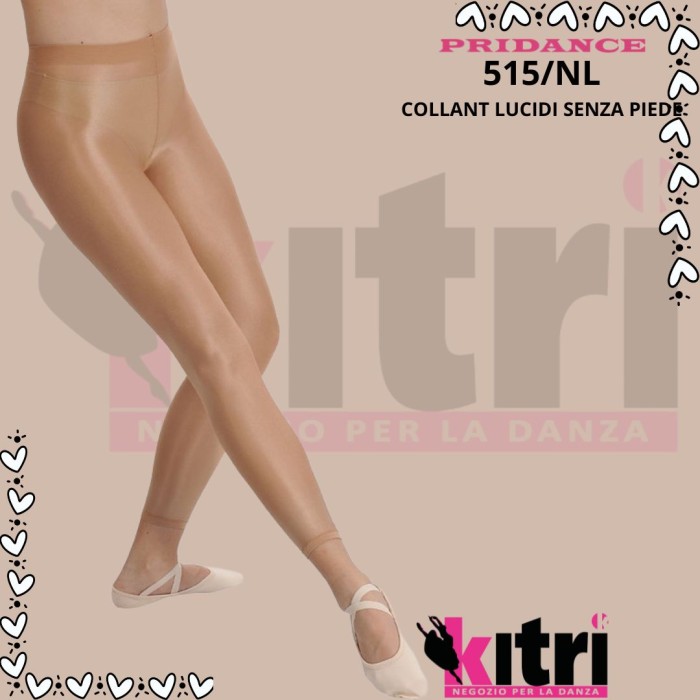 Collant danza lucido senza piede Pridance