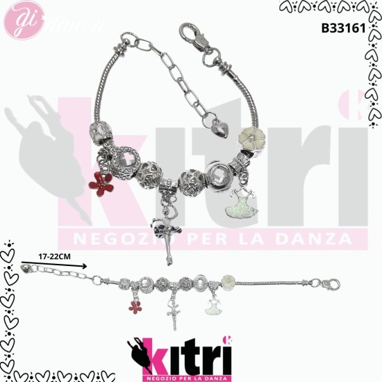 bracciale in acciaio tema danza