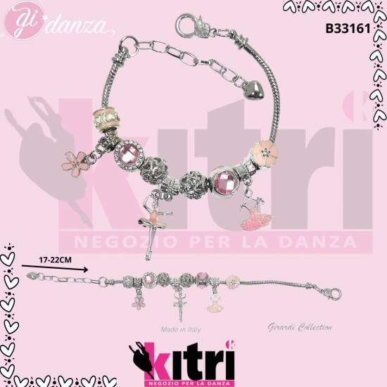 bracciale in acciaio tema danza