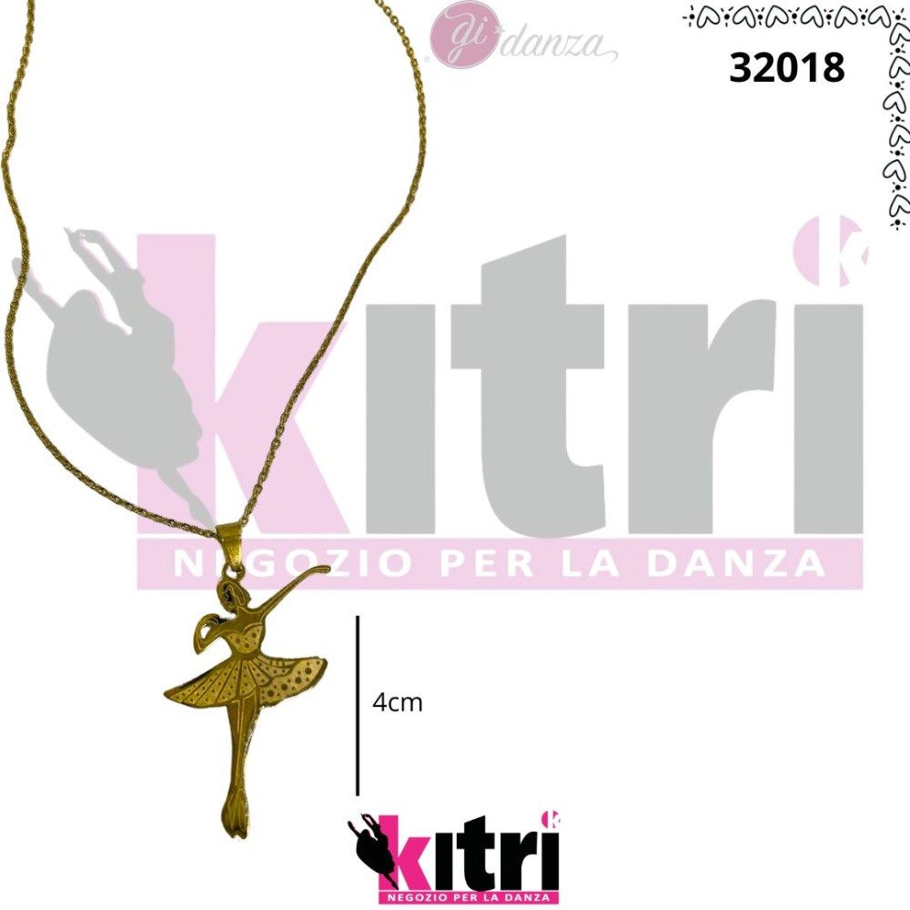 Collana color oro con ballerina