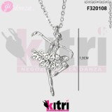 Collana con ballerina in ottone e zirconi