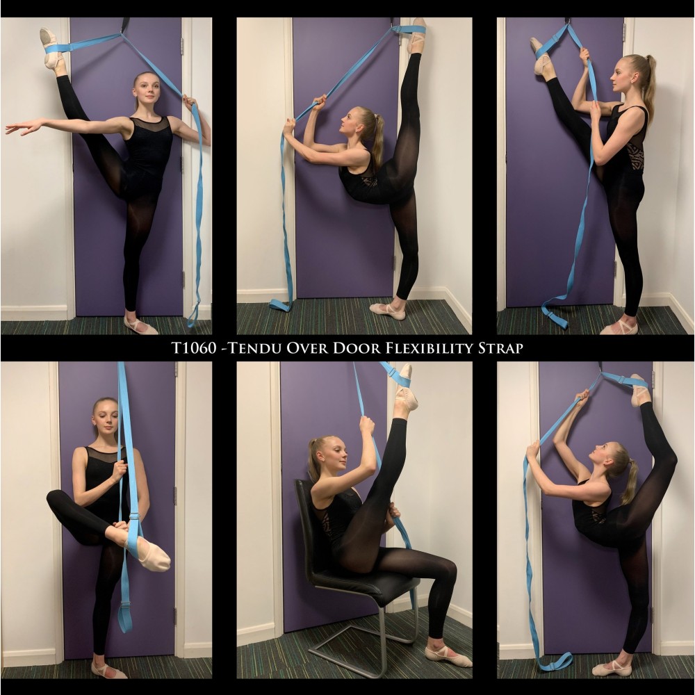 Over door flexibility strap