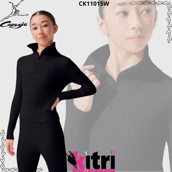 Mezzo collo zip lana Capezio