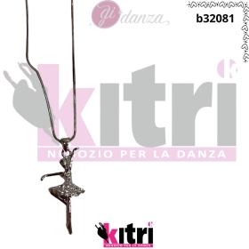 Collana con ballerina e strass
