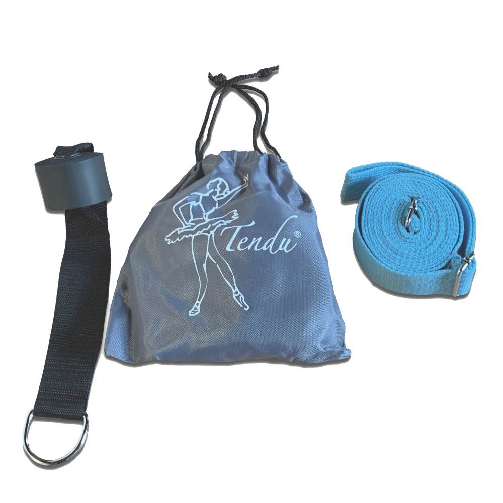 Over door flexibility strap