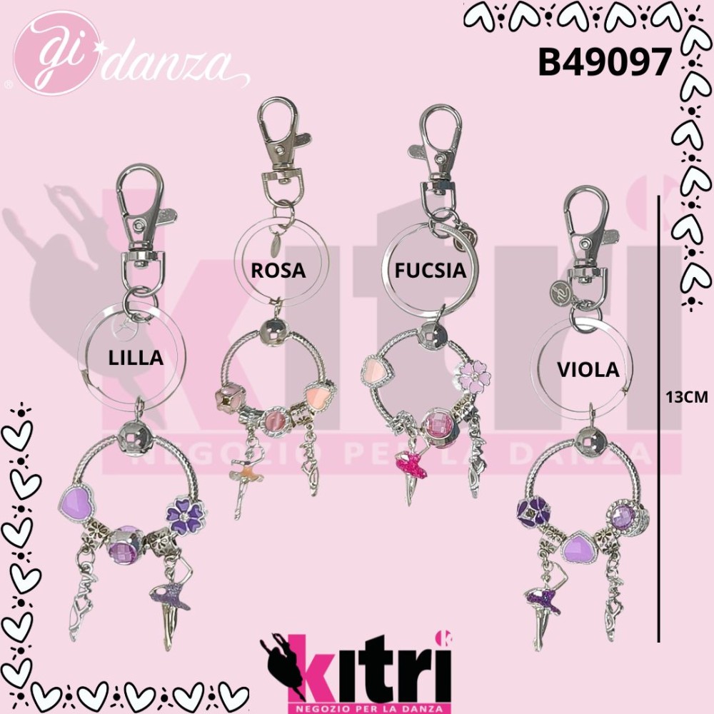 Portachiave con pendenti punte e ballerina