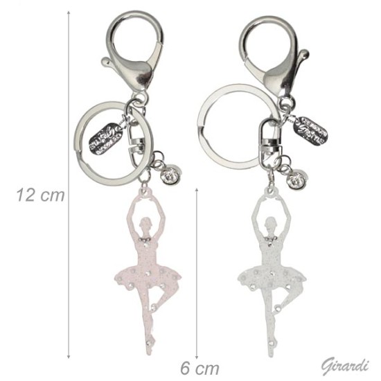 Portachiavi danza con ballerina e strass