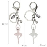 Portachiavi danza con ballerina e strass