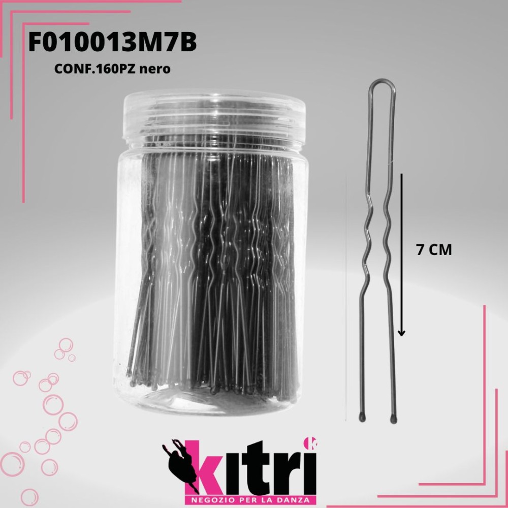 Forcine ondulate nero 7 cm