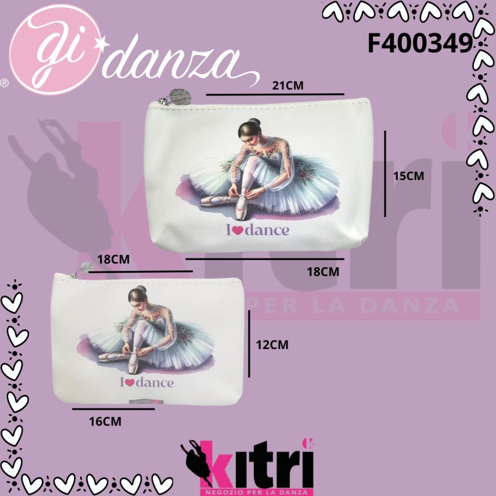 Pochette doppia con stampa punte ballerina