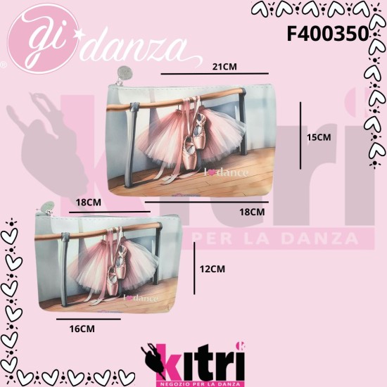 Pochette doppia con stampa punte ballerina