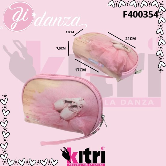 Pochette in saffiano con stampa tema danza