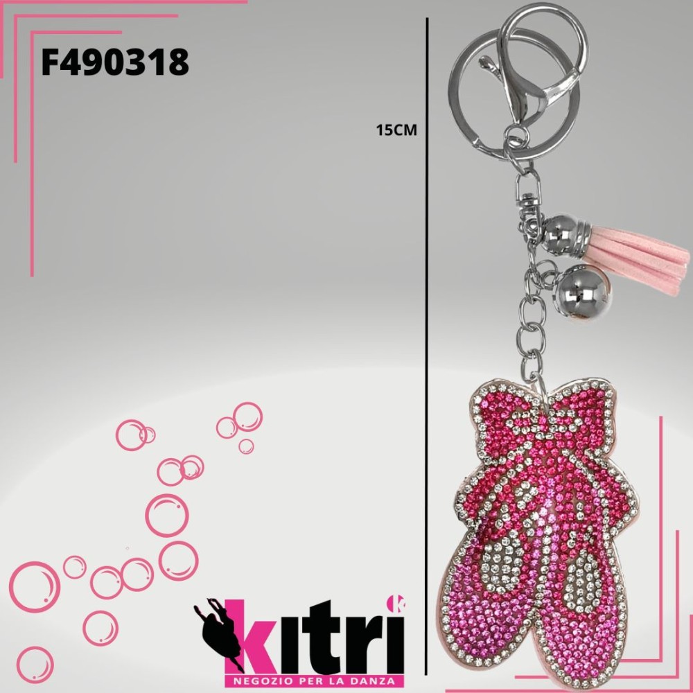 Portachiavi metallo con scarpetta di strass
