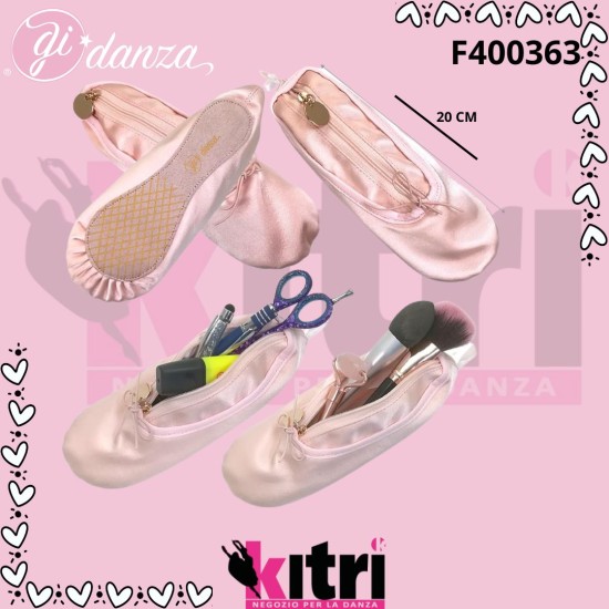 Portatrucchi e portapenne in tessuto rosa 20 cm