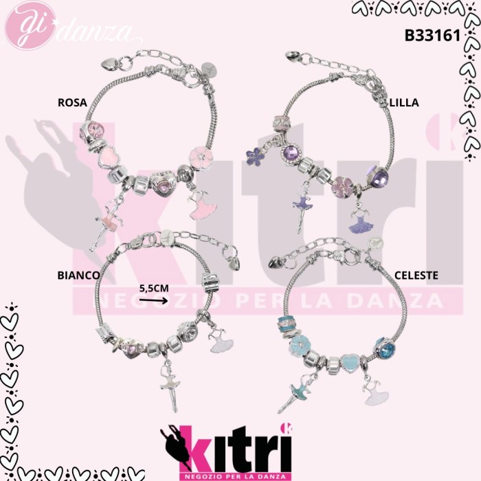 bracciale in acciaio tema danza